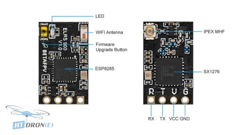 Роз'єм антени та піни приймача BETAFPV ELRS868/915MHz Nano - детальний вигляд