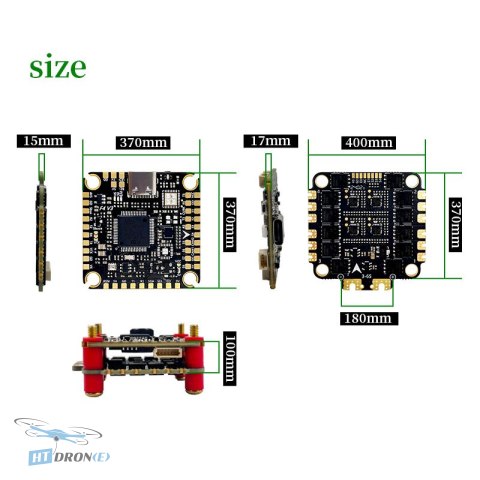 Detailed view of Pilotix F405 V3 ICM42688 BLS 60A FPV stack power connector