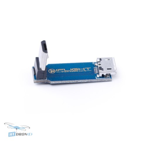 IFlight L-Type USB Micro USB adapter 90 degrees - male and female connector detail