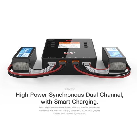 Charger ISDT K2AIR AC 200W DC 500W Dual-Channel Smart