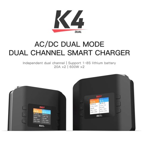 Charger ISDT K4 DC 600Wx2 AC 400W Dual-Channel Smart