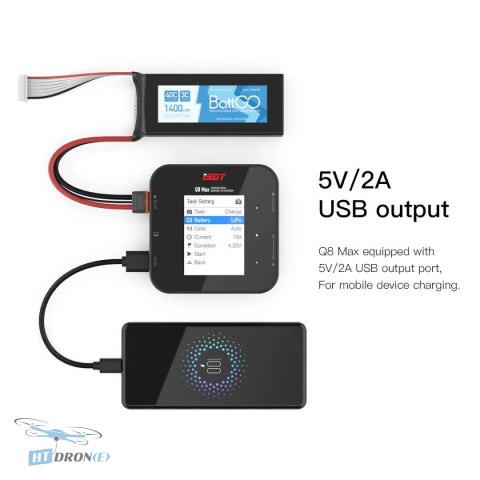 ISDT Q8 MAX 1000W 30A 1-34V FPV charger side view - buy now at HTDRONE