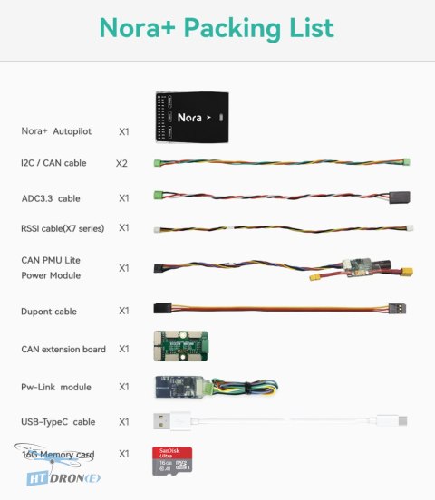CUAV FC CUAV NORA+ flight controller top view printed circuit board PCB shop HTDRONE